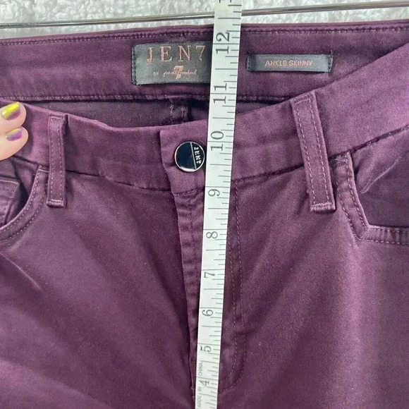 JEN7 by 7 For All Mankind Ankle Skinny Jeans Size 8 Sateen Brushed Purple Hippie - Picture 11 of 16